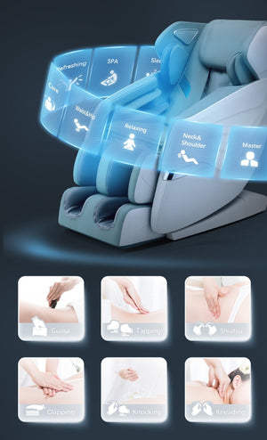 English Elm Massage Recliner Sl Track Zero Gravity Chair with Airbag Foot Roller Bluetooth Spa W73052143