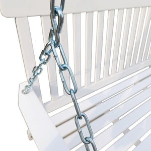 English Elm Front Porch Swing Solid Wood Bench with Armrests, Weatherproof Varnish, Heavy-Duty 800 lb Capacity White W49543722