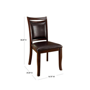 English Elm Transitional Dark Cherry Side Chairs Set of 2 — Espresso Padded Leatherette Seats, Solid Wood Frame B01152300