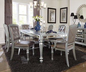 English Elm Sparkling Silver Mirrored Orsina Server with 5 Drawers & 2 Cabinets, Glam Dining Storage 57" x18" B01190822