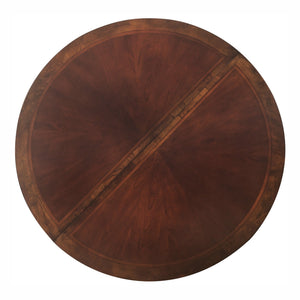 English Elm Beautiful Oval Pedestal Dining Table with Burl Inset, Gold Tipping, Extendable Leaf, Traditional Elegance Brown Mix 79 L x 63.25 W x 7 H B011S00139