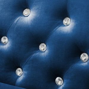 English Elm 82.3" Modern Velvet Sofa With Jeweled Buttons, Chic Tufting & 2 Pillows - Glamorous Comfort Awaits! W1117S00010