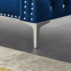 English Elm 82.3" Modern Velvet Sofa With Jeweled Buttons, Chic Tufting & 2 Pillows - Glamorous Comfort Awaits! W1117S00010