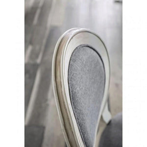 English Elm Transitional Antique White Gray Side Chairs Set of 2 — Padded Linen-Look Upholstery, Solid Wood Elegance B01152296