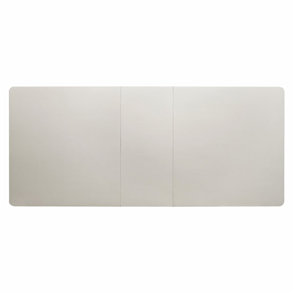 English Elm Glamourous Silver Finish Rectangular Dining Table with Extendable Leaf, Mirrored Apron, 42–96" Length B01152297