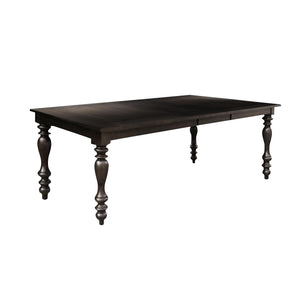 English Elm Transitional Grayish Brown Draw-Leaf Dining Table 42-90" Birch Veneer, Traditional Casual Appeal B01152302