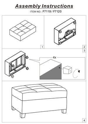 English Elm Cocktail Waffle Suede Ottoman in Truffle with Tufted Cushion, Plush 36"x26"x20" Accent Seat Hardwood Base B01152305