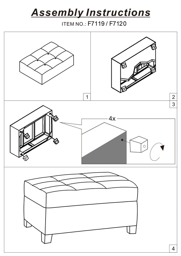 English Elm Cocktail Waffle Suede Ottoman in Truffle with Tufted Cushion, Plush 36"x26"x20" Accent Seat Hardwood Base B01152305