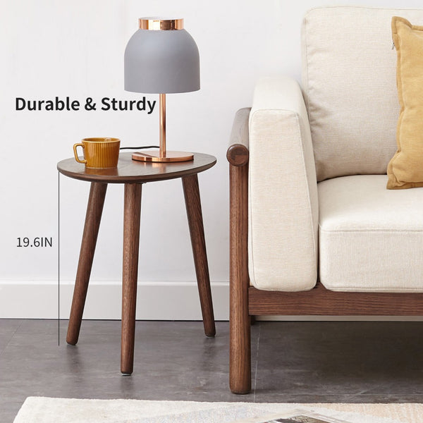 English Elm (single) Solid Oak Pebble Coffee Table Dual Level Organic Shape Matte Wax Finish Living Room W128352432