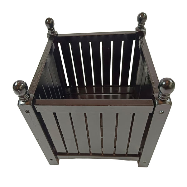 English Elm Wood Square Outdoor Planter Box Black – Solid Wood Herb & Flower Pot for Porch, Patio, Deck 21" W49547256