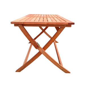 English Elm Foldable Teak Patio Dining Table - Lightweight Solid Wood, Easy Fold & Store, Indoor/Outdoor Use W49543725