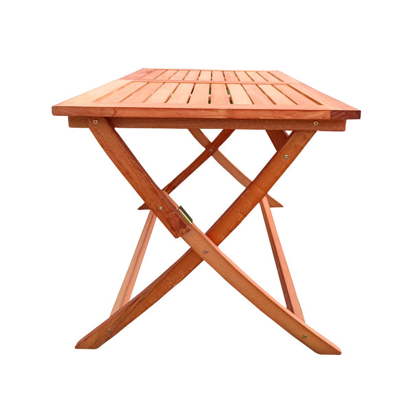 English Elm Foldable Teak Patio Dining Table - Lightweight Solid Wood, Easy Fold & Store, Indoor/Outdoor Use W49543725