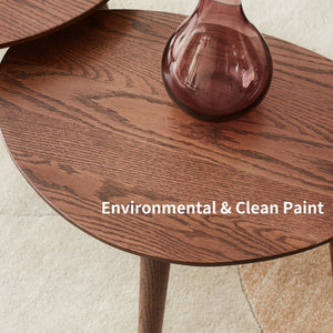 English Elm (single) Solid Oak Pebble Shaped Coffee Table Oil Wax Finish Sculptural Living Room Accent W128352438