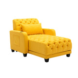 Enigma Tufted Leisure Sofa with Cup Holder and Side Pocket, Yellow