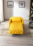 Hearth and Haven Enigma Tufted Leisure Sofa with Cup Holder and Side Pocket, Yellow W39547981