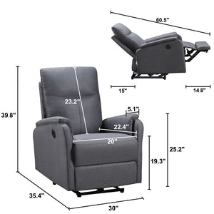 English Elm Hot Power Recliner Chair with Usb Charging Port for Living Room Bedroom Lounge W82041437