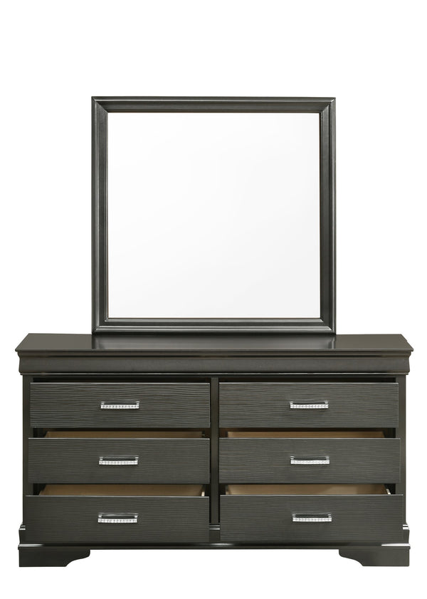 English Elm Modern Brooklyn 6-Drawer Dresser in Gray — Spacious Manufactured Wood Storage, Sleek Bedroom Elegance, Durable Craftsmanship 733569231058