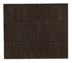 English Elm Rectangular Counter Height Dining Table Rustic Cherry Finish with Wine Rack and Storage B011S00144
