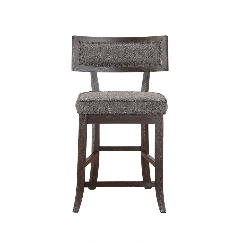 English Elm Rustic Dark Cherry Counter Height Chair Set Of 2 - Stylish Wood Frame With Nailhead Trim For Dining B011P184614-GIGA