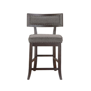 English Elm Rustic Dark Cherry Counter Height Chair Set Of 2 - Stylish Wood Frame With Nailhead Trim For Dining B011P184614-GIGA