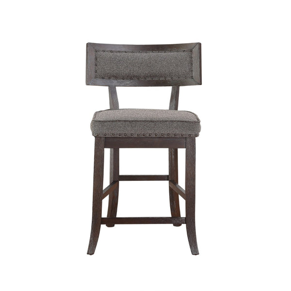 English Elm Rustic Dark Cherry Counter Height Chair Set Of 2 - Stylish Wood Frame With Nailhead Trim For Dining B011P184614-GIGA