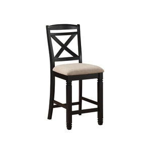 English Elm Transitional Counter Height 5 Piece Dining Set with Storage Drawers and Wood Chairs B011S00255