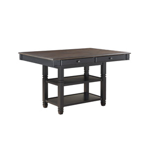 English Elm Transitional Counter Height 5 Piece Dining Set with Storage Drawers and Wood Chairs B011S00255