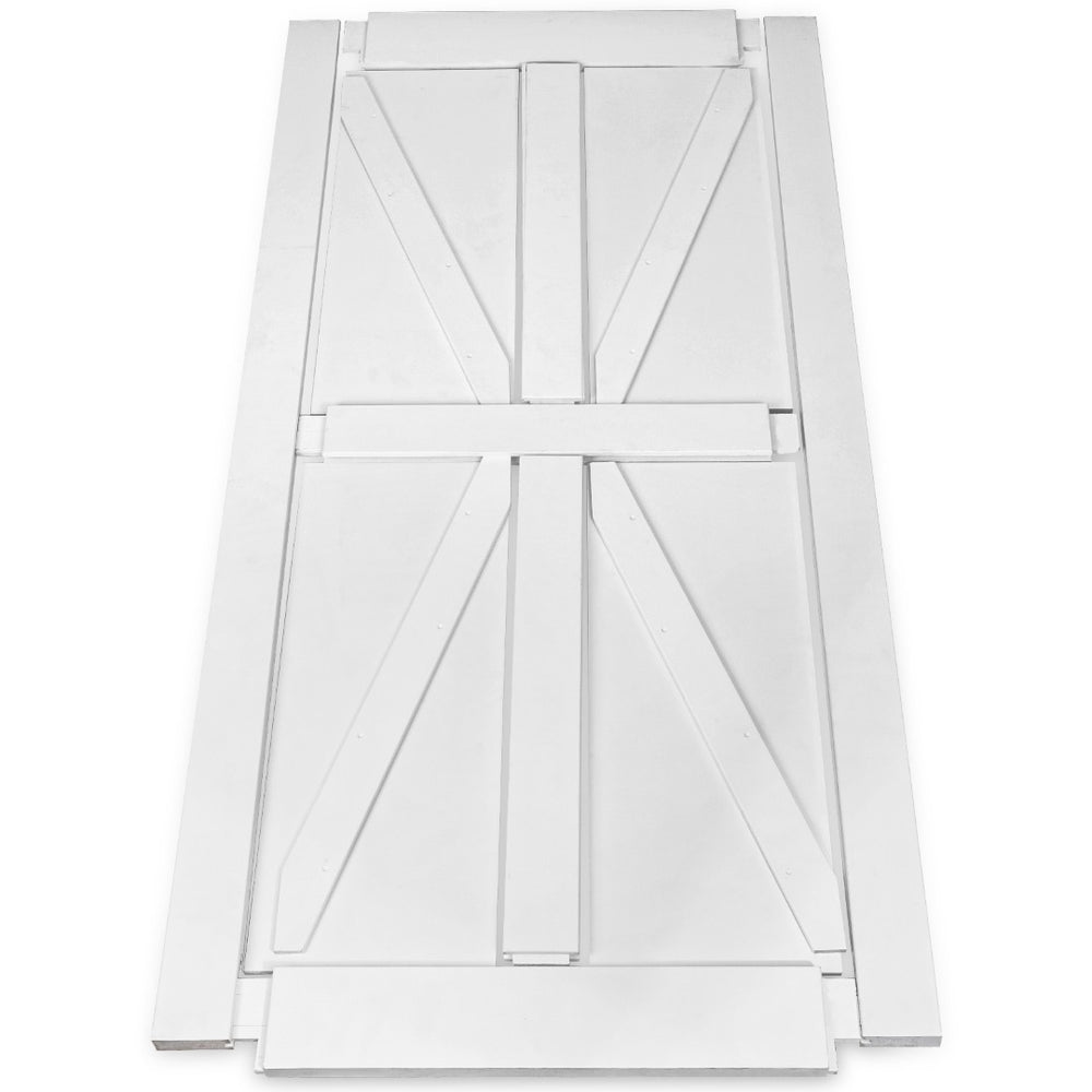 English Elm Crazy Elf Star Panel Primed Interior Slab Modern Barn Door Pre-drilled Diy Ready W93642083