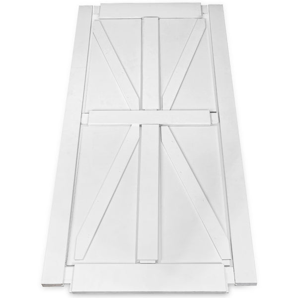 English Elm Crazy Elf Triple Primed Barn Door Slab with Sliding Hardware Kit for Modern Interiors W936S00034