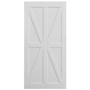 English Elm Crazy Elf Triple Primed Barn Door Slab with Sliding Hardware Kit for Modern Interiors W936S00033