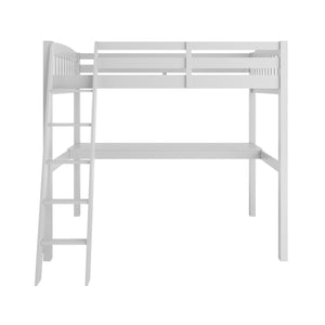 English Elm Everest White High Loft Bed With Built-In Desk, Stairs, And Storage For Kids - Space-Saving Fun! B037S00002