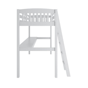 English Elm Everest White High Loft Bed With Built-In Desk, Stairs, And Storage For Kids - Space-Saving Fun! B037S00002