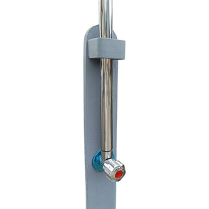 English Elm Outdoor Wooden Garden Pool Shower with Adjustable Pressure Knob, Weatherproof Fir Wood Stand, Gray W49547257