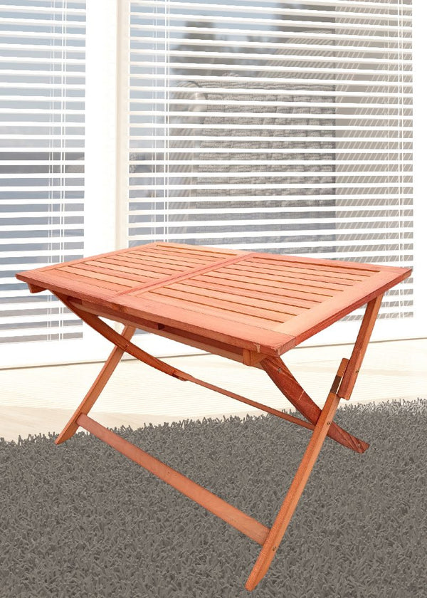 English Elm Foldable Teak Patio Dining Table - Lightweight Solid Wood, Easy Fold & Store, Indoor/Outdoor Use W49543725