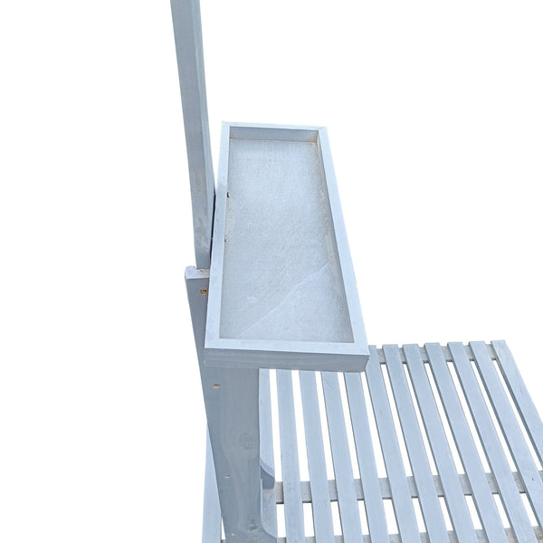 English Elm Outdoor Wooden Garden Pool Shower with Adjustable Pressure Knob, Weatherproof Fir Wood Stand, Gray W49547257
