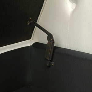 English Elm Aijia Velvet Storage Bench 63" Button-Tufted Nailhead Trim Ottoman with Pillow, Flip-Top Seat, Solid Wood Legs Beige W111749320