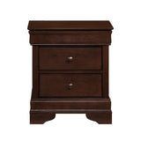 English Elm Louis Philippe Style 1 Piece Nightstand Of Drawers Brown Cherry Finish Okume Veneer Bedroom Furniture