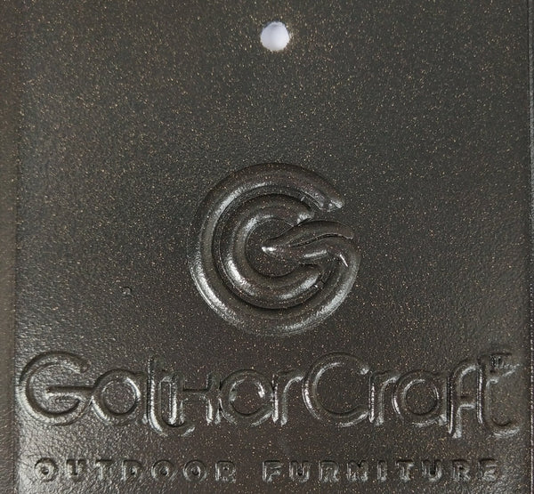 English Elm Round 4-Person 49" Aluminum Dining Set with Sunbrella Cushions, Weather-Resistant Outdoor Seating Brown Grey B010S00090