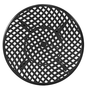 English Elm Round 4-Person 49" Aluminum Dining Set with Sunbrella Cushions, Weather-Resistant Outdoor Seating Brown Grey B010S00090