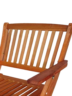 English Elm Foldable Teak Patio Dining Set with 4 Solid Wood Folding Chairs, Lightweight, Easy Assembly, 264lb Limit W49543726