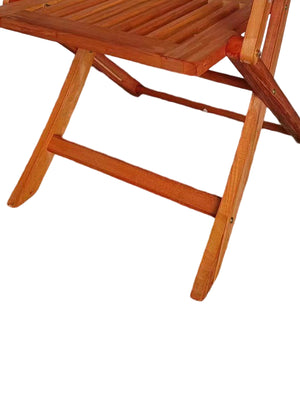 English Elm Foldable Teak Patio Dining Set with 4 Folding Chairs — Lightweight, Space-Saving, Indoor/Outdoor Comfort W495P190465