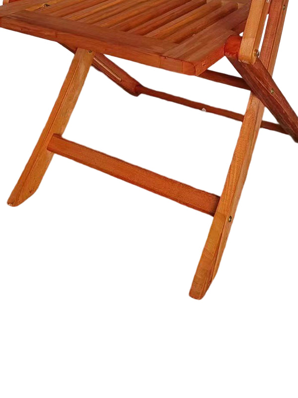 English Elm Foldable Teak Patio Dining Set with 4 Folding Chairs — Lightweight, Space-Saving, Indoor/Outdoor Comfort W495P190465