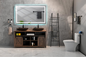 English Elm 72 Inch Led Backlit Bathroom Wall Mirror with Dimming Touch Control and Defog Function W1272110974