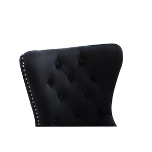 English Elm Erica Velvet Tufted Dining Chairs 2PC — Plush Upholstered Seats, Stitched Back & Solid Wood Legs 808857928108