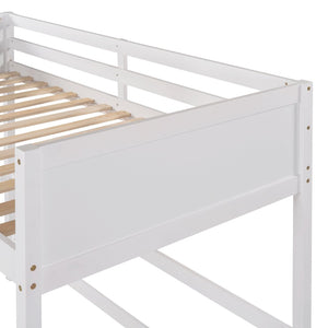 English Elm Loft Bed with Built-in Slide Solid Pine Twin Frame for Kids Bedroom Play N708P360090K