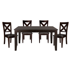 English Elm Casual Mango Veneer Extendable Dining Table Merlot Finish Seats Six with Butterfly Leaf B01153764