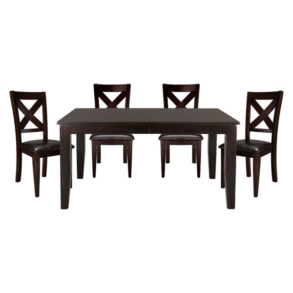 English Elm Casual Mango Veneer Extendable Dining Table Merlot Finish Seats Six with Butterfly Leaf B01153764