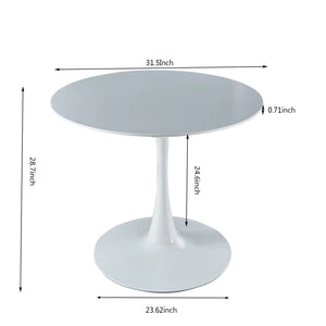 English Elm 1+4,5Pieces Modern White Dining Set - Compact 5-Piece Kitchen Table & Upholstered Chairs For Small Spaces W234S00053