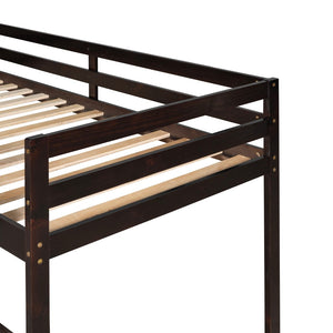 English Elm Loft Bed with Built-in Slide Solid Pine Twin Frame for Kids Bedroom Play N708P360093P