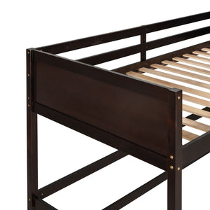 English Elm Solid Pine Twin Loft Bed with Guard Rails and Ladder for Kids or Teen Rooms WF292330AAP